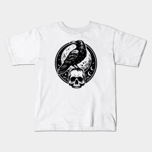 the raven and skull Kids T-Shirt